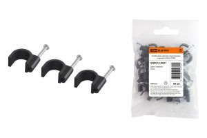 TDM Скоба 6мм круглая пластиковая (черная) (уп. 50шт, цена/уп) (50уп.!) SQ0514-0041