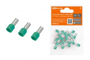 TDM наконечник-гильза втулочный изолир. НШВИ 16мм2 Е16-12 Зеленый (уп.20шт, цена за уп) SQ0568-0035