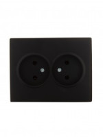 Lezard KARINA роз. СУ 2 мест. 16А  керамика чёрн. бархат (корп. ABS) 707-4200-128