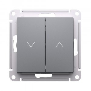 Systeme Electric AtlasDesign мех. выкл. СУ 2 кл. жалюзи, 10А, СТАЛЬ ATN000919 (5!)