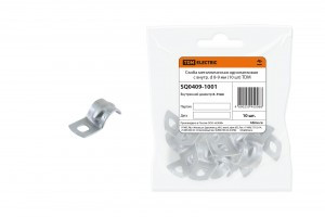 TDM скоба метал. оцинк. сталь однолапковая с внутр. d 8-9мм (10!) SQ0409-1001