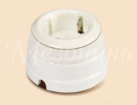 МЕЗОНИНЪ роз. фарфор двухполюсная с з/к, с рамкой 16А 250В, платина на белом, &quot;ПЕТЕРГОФ&quot; GE70301-49