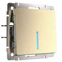 Werkel мех. выкл. СУ 1 кл. 10A (инд.) (шампань рифленый) (WL10-SW-1G-LED a035614)W1110110 a051413