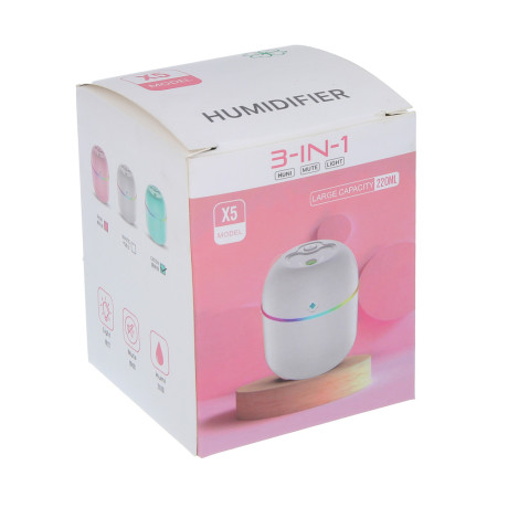 LEBEN Увлажнитель воздуха, 220 Мл, 10x8x8см, питание 5В/0.4А от USB, 2Вт