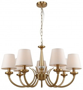 Rivoli люстра 2073-307 Carissa 7хЕ14 40W 800х800х1000 латунь, бежевый 55522