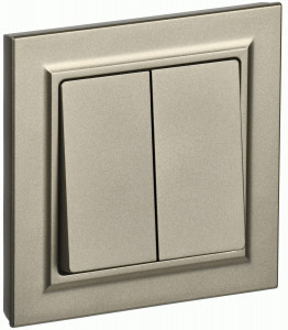 IEK BRITE выкл. СУ 2 кл. 10А, 230В, шампань ВСР10-2-0-БрШ BR-V20-0-10-K37-F