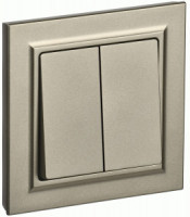 IEK BRITE выкл. СУ 2 кл. 10А, 230В, шампань ВСР10-2-0-БрШ BR-V20-0-10-K37-F