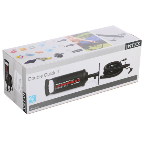 INTEX Насос ручной Double Quick II, объём 1,7л, 36см, 3 насадки в комплекте, 68614
