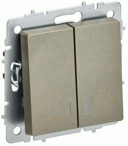 IEK BRITE мех. выкл. СУ 2 кл. 10А (инд. для отелей) ВС10-2-9-БрШ шампань BR-V20-2-10-K37