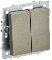 IEK BRITE мех. выкл. СУ 2 кл. 10А (инд. для отелей) ВС10-2-9-БрШ шампань BR-V20-2-10-K37