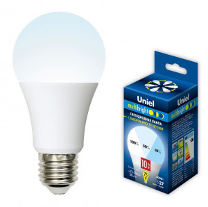 Uniel Multibright ЛОН A60 E27 10W(850lm) (диммер 100-50-10%) 4000K 4K мат LED-A60-10W/NW/E27/FR/MB