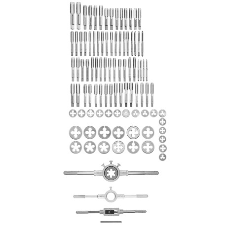 ЕРМАК Набор метчиков и плашек 110пр. в пластик.кейсе