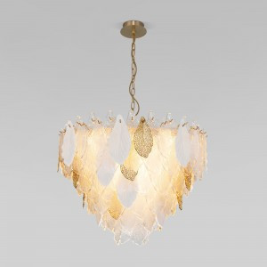 Bogate's св-к подвесной 21x40W E14 794х794х1200 мет. золото/прозрач/бел. Умный дом Leaf 369 a065315