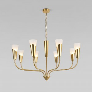 Eurosvet св-к подвесной 8x60W E14 900х900х850 металл белый/латунь Rhyton 60167/8 a068281