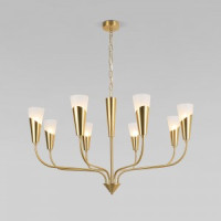 Eurosvet св-к подвесной 8x60W E14 900х900х850 металл белый/латунь Rhyton 60167/8 a068281