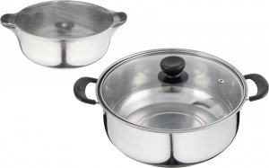 Кастрюля с крышкой PROMO 2,9л, 23,5*9,5см, нерж.сталь (0,3мм), однослойное дно 104615 Mallony