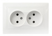 Smartbuy Венера роз. СУ 2 мест. без заземления 10А белая, керамика  (SBE-01w-10-S2-N-c)