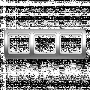 Smartbuy Марс Рамка 3-местная горизонтальная серебро  (SBE-02s-00-FR-3)