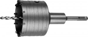 Коронка ЗУБР "МАСТЕР" буровая, коническая посадка центрирующего сверла, SDS-Plus хвостовик, в сборе,