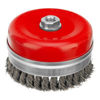 Щетка для УШМ Heavy Duty, 125 мм, М14, &quot;чашка&quot;, крученая проволока 0.5 мм Matrix