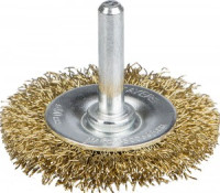 STAYER "PROFESSIONAL". Щетка дисковая для дрели, витая латунированная стальная проволока 0,3мм, 50мм