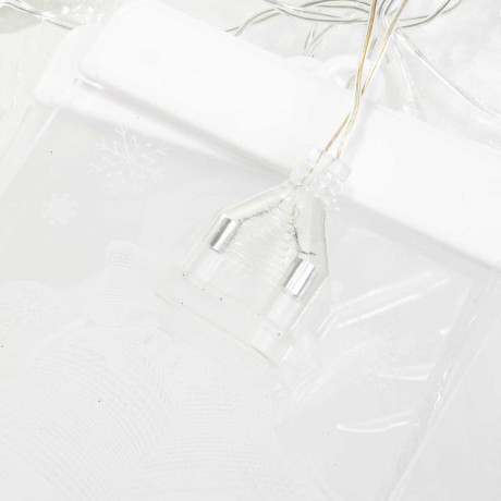 Гирлянда штора LLN-03 2*0,65-0,75м 5нитей, насадка панно-3D ТЕПЛЫЙ БЕЛЫЙ