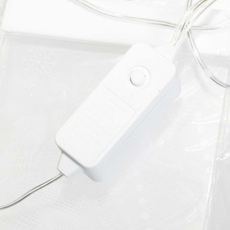 Гирлянда штора LLN-03 2*0,65-0,75м 5нитей, насадка панно-3D ТЕПЛЫЙ БЕЛЫЙ