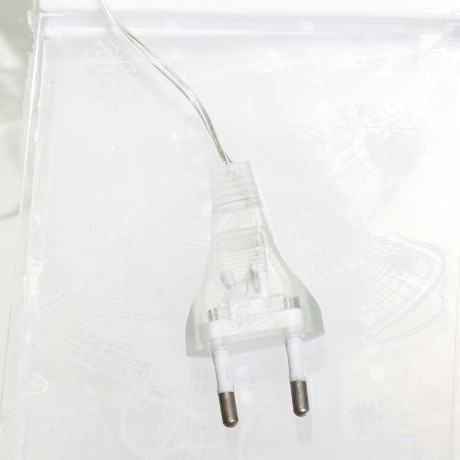 Гирлянда штора LLN-03 2*0,65-0,75м 5нитей, насадка панно-3D ТЕПЛЫЙ БЕЛЫЙ