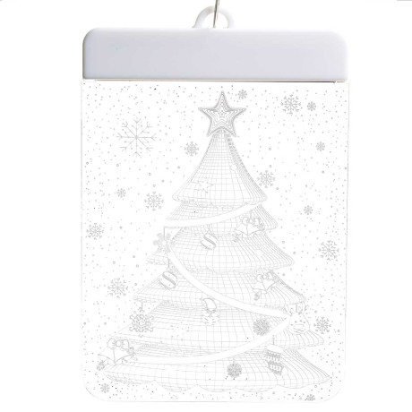 Гирлянда штора LLN-03 2*0,65-0,75м 5нитей, насадка панно-3D ТЕПЛЫЙ БЕЛЫЙ