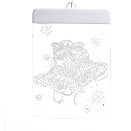 Гирлянда штора LLN-03 2*0,65-0,75м 5нитей, насадка панно-3D ТЕПЛЫЙ БЕЛЫЙ