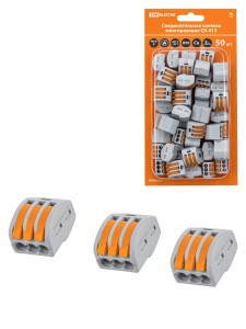 TDM клемма с рычагом СМК 222-413 3х2,5мм2 (СК-413) (блистер 50шт, цена за блистер) SQ0527-0016