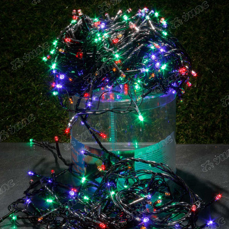 Гирлянда светодиодная ЦВЕТНАЯ*/22 метров, 300л,черный провод/