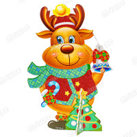 Украшение настол. 967-40 Олень с елкой 40*28см (180)