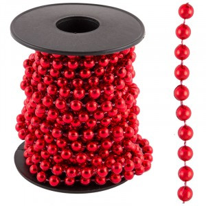 Бусы "Клубок" длина 5 м, цвет - красный Волшебная страна