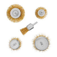Набор щеток для дрели, 5 шт, 2 плоские, 50-75 мм, 3 &quot;чашки&quot;, 25-50-75 мм, со шпильками Matrix