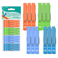 Прищепки д/белья, набор 12шт/уп, цена за уп (кратность 6шт!!!), пластик LF75-70 Мультидом