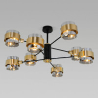 EUROSVET Люстра 8x60W E14 800х800x345 металл стекл/черн/дымч/Arcada 70127/8 a060653