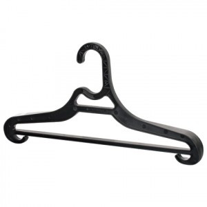 Вешалка-плечики BRABIX универсальная, пластиковая, р. 46-50, длина 41см, цвет черный, 601654
