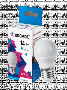 Космос шар E27 14W(1260lm) 4500K 4K матов. 80x45 IC драйвер LkecLED14wGL45E2745