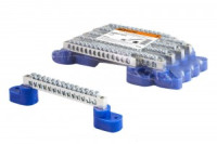 TDM Шина "N" нулевая 6х9мм на двух угл. изоляторах 14 групп никелированная (10!) SQ0801-0314