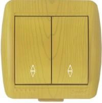 Lezard Ната выкл. ОУ 2 кл. 10А (проходн.) ольха (корпус PC) 710-0700-106