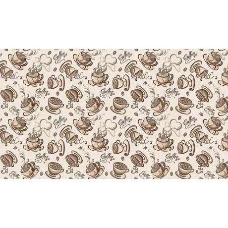 Клеенка нетканая основа 135*20  ПЕРФЕКТ 643/10 Чашка с кофе Тв