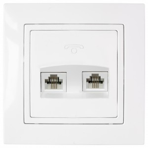 Bylectrica УЮТ роз. телефон. СУ 2 мест. бел. (пластик, RJ11+RJ11) ТР24-054