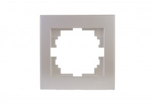 Lezard RAIN рамка 1 мест. горизонт. жемчужно-бел. металлик (PC) 703-3030-146