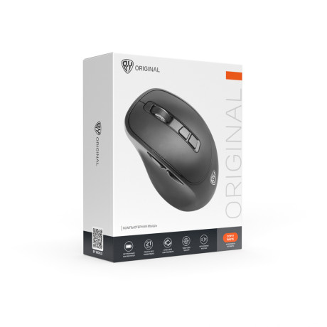 BY Компьютерная мышь беспроводная, бесш. клик, 1000-1600DPI, 7D 2.4GHz, 300мАч,"copy-paste", чёрная