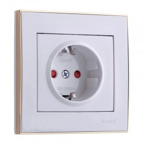 Lezard RAIN роз. СУ 1 мест. бел. с бок. вст. золото, керамика, шторки (корпус PC) 703-0226-124