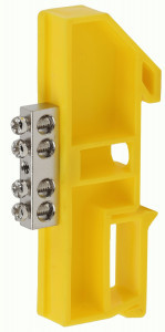 ЭРА шина PE земля ШНИ-6х9-4-Д-Желтый 4 отв.на DIN-изоляторе никелирован. (уп.10шт, цена за шт) 44138