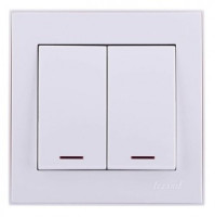 Lezard RAIN выкл. СУ 1 кл. бел., инд. (корпус PC) 703-0202-111