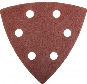 Треугольник шлифовальный ЗУБР "МАСТЕР" универсальный на велкро основе, 6 отверстий, Р100, 93х93х93мм