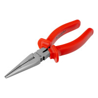 Длинногубцы прямые Econom, 180 мм, шлифованные, пластмассовые рукоятки Matrix